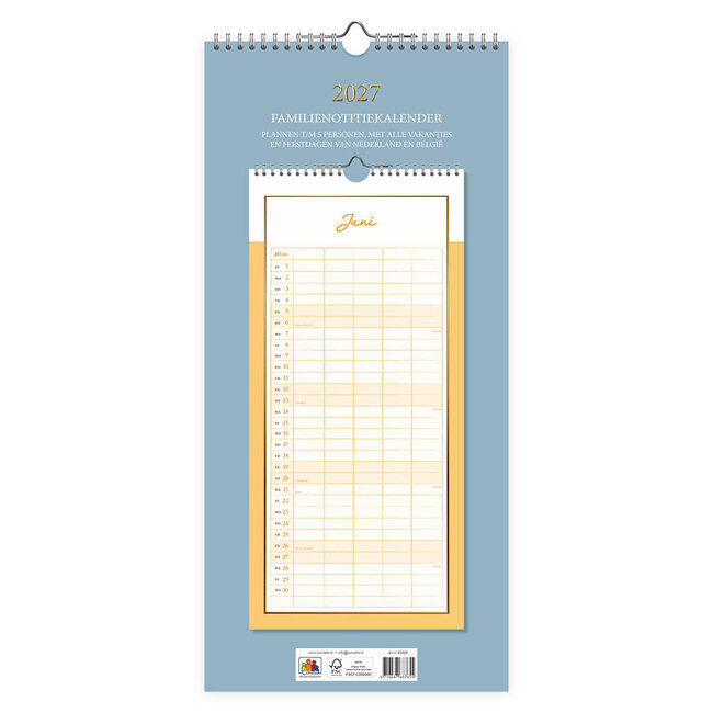 Comello Kalender - The best is yet to come - 5 personen - 2027 - 21x45cm