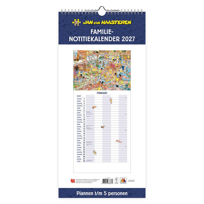 Comello Kalender - Jan van Haasteren - 5 personen - 2027 - 21x45cm