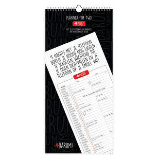 Comello Kalender - Darum! - Planner voor 2 personen - 2027 - 21x45cm