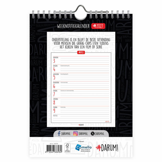 Comello Kalender - Darum! - 2027 - 16,5x23cm