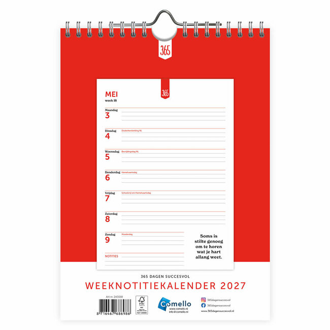 Comello Kalender - 365 dagen succesvol - 2027 - 16,5x23cm