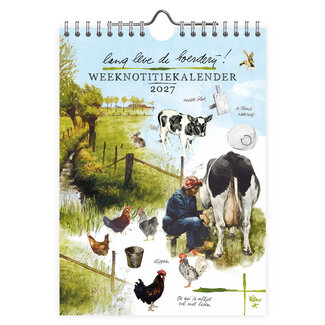 Comello Kalender - Lang leve de boerderij! - Melken - Rien Poortvliet - 2027 - 16,5x23cm