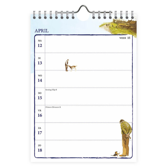 Comello Kalender - Lang leve de boerderij! - Melken - Rien Poortvliet - 2027 - 16,5x23cm