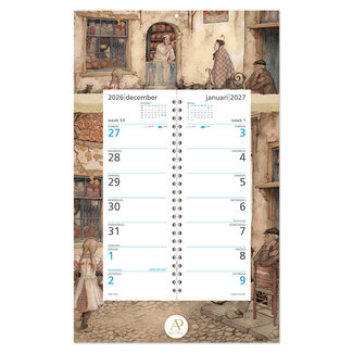 Comello Kalender - Bakker met hoorn - Anton Pieck - Week omleg - 2027 - 16,5x23cm