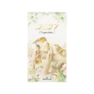 Hallmark Kalender - Roodborstjes op hek - Groot - Marjolein Bastin - 2027