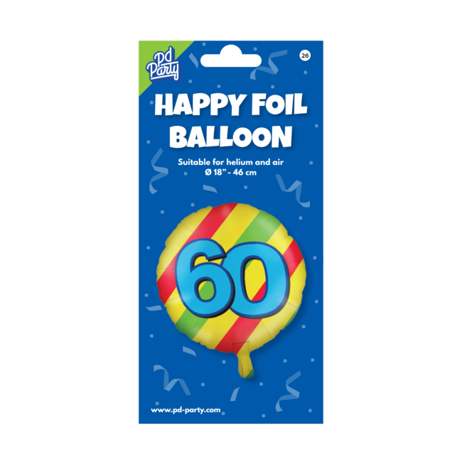 Paper Dreams Folieballon - 60 jaar - 46cm - Zonder vulling