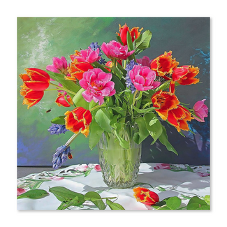 Kaart - Tulpen in kristallen vaas - Galleria - VB0.3054
