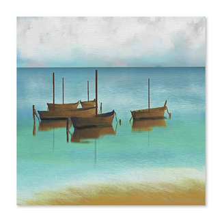 Kaart - Houten bootjes in turquoise water - Galleria - VB0.3077