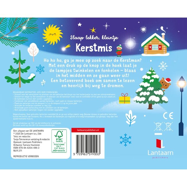 Boek - Slaap lekker, kleintje - Kerstmis - Met licht