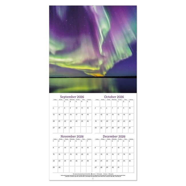 Comello Kalender - Northern lights - 2027 - 30x30cm