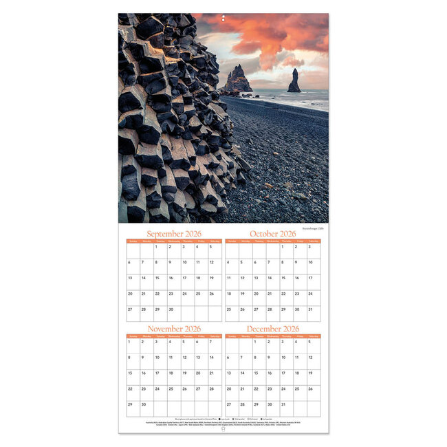 Comello Kalender - Iceland - 2027 - 30x30cm