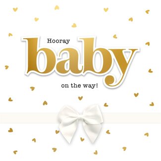 PaperClip Kaart - Hooray baby on the way! - Glitter & Glamour - SQA.4034