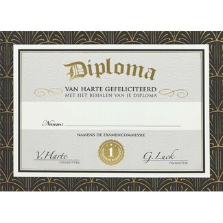 PaperClip Kaart - Diploma, van harte gefeliciteerd - Glitter & Glamour - LLE.3030