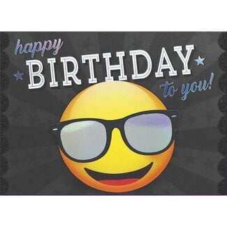 PaperClip Kaart - Happy birthday to you, smiley - Glitter & Glamour - LLA.3002
