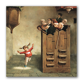 Comello Kaart - Dansje in de kerk - Marius van Dokkum - 15x15cm