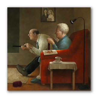 Comello Kaart - Het acht uur journaal - Marius van Dokkum - 15x15cm