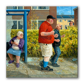 Comello Kaart - Het straatje - Marius van Dokkum - 15x15cm