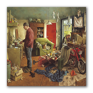Comello Kaart - Mannenhuishouding - Marius van Dokkum - 15x15cm