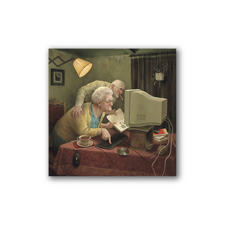 Comello Kaart - Meegaan met je tijd...  - Marius van Dokkum - Klein - 10x10cm