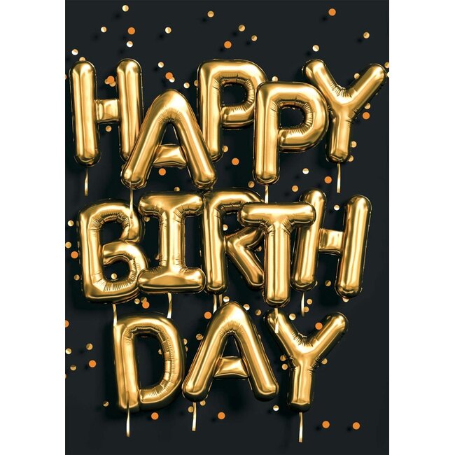 PaperClip Kaart - Happy birthday, folieballonnen - A4 formaat - MXA.0003