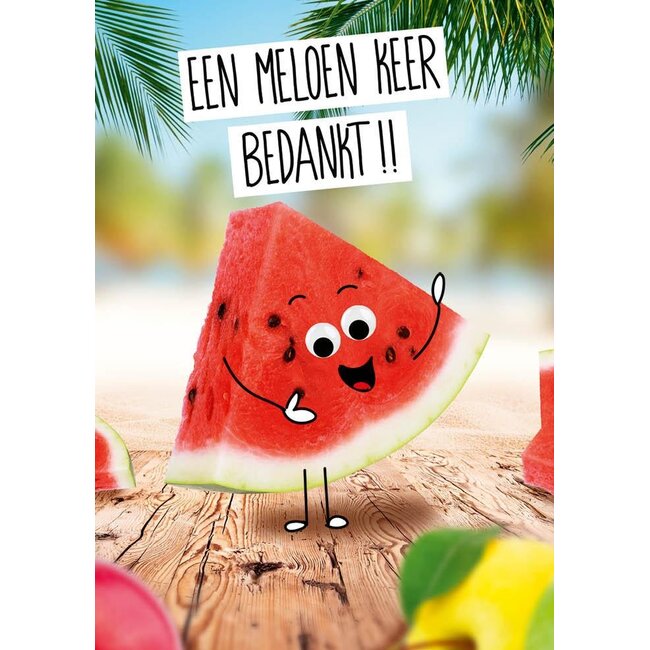 PaperClip Kaart - Een meloen keer bedankt!! - ME - GBE.0057