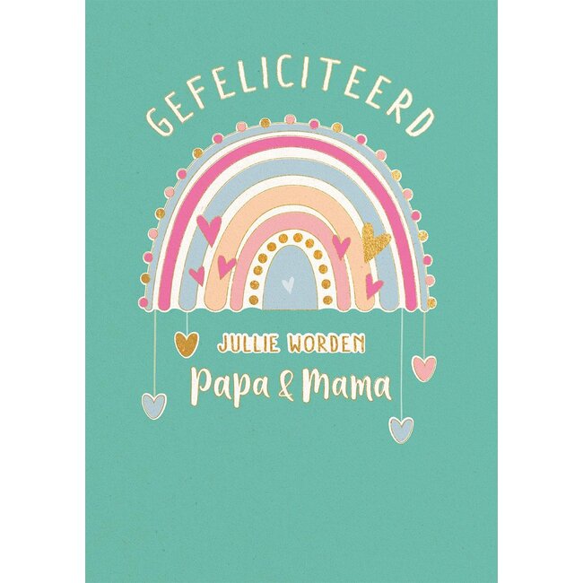 PaperClip Kaart - Gefeliciteerd, jullie worden papa & mama - GBE.2936