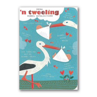 PaperClip Kaart - Hoera 'n tweeling, dubbel gefeliciteerd - ME - GBE.0066