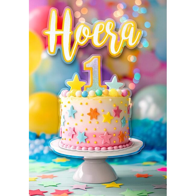 PaperClip Kaart - Hoera 1 jaar - ME - GBE.2712