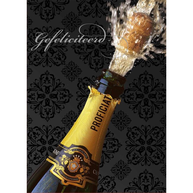 PaperClip Kaart - Gefeliciteerd, champagne - A4 formaat - MXE.0010