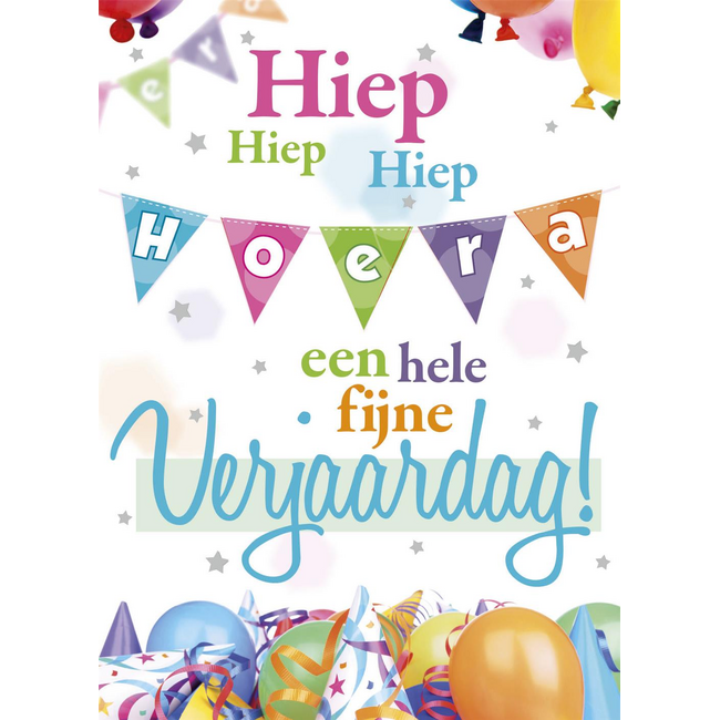 Kaart - Hoera een hele fijne verjaardag! - ME - MXE.0006