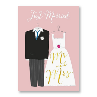 Kaart - Just married, Mr and Mrs - ME - LGA.0009 - 16x22cm