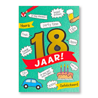PaperClip Kaart - 18 jaar! Party time - ME - GBE.0105