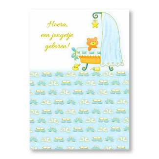 PaperClip Kaart - Hoera een jongetje geboren! - ME - GBE.2888