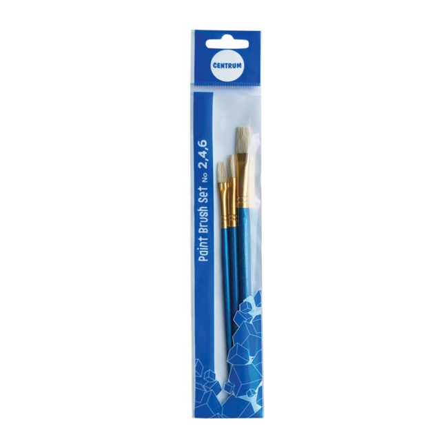 Centrum Penselen set - Plat - 2, 4 & 6 - 3dlg.