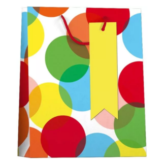 design group Cadeautasje - Gekleurde stippen - 26x12x32cm