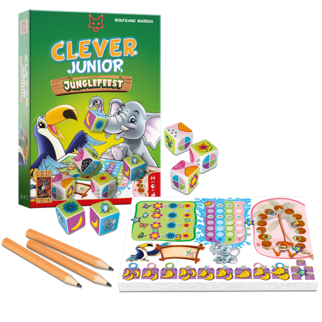 999 Games Dobbelspel - Clever junior - Junglefeest - 5+