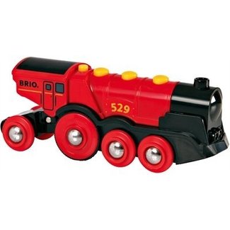 Brio Trein - Locomotief - Op batterijen - 8 wielen - Rode Lola (33592)