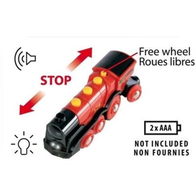 Brio Trein - Locomotief - Op batterijen - 8 wielen - Rode Lola (33592)