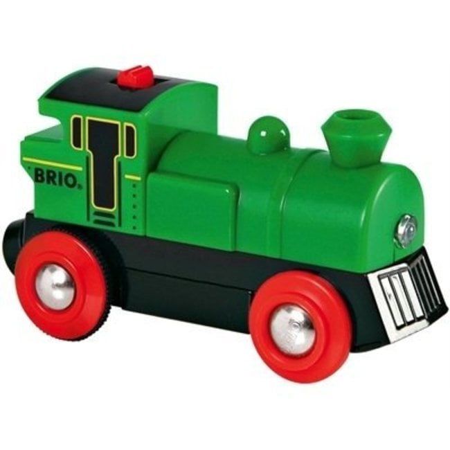 Brio Trein - Locomotief - Op batterijen - Groen - Stop/start (33595)