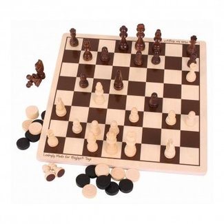 BigJigs Spel - Dammen & schaken set