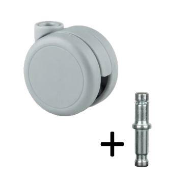 Bureaustoel wiel grijs 65mm