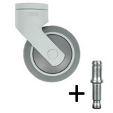 Design zwenkwiel 75mm - grijs