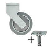 Design zwenkwiel 75mm - grijs