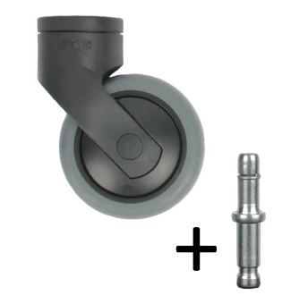 Design zwenkwiel 75mm - zwart