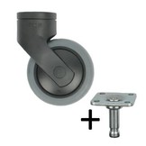 Design zwenkwiel 75mm - zwart