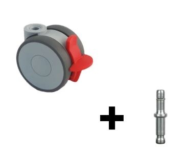 Zwenkwiel met rem 75mm