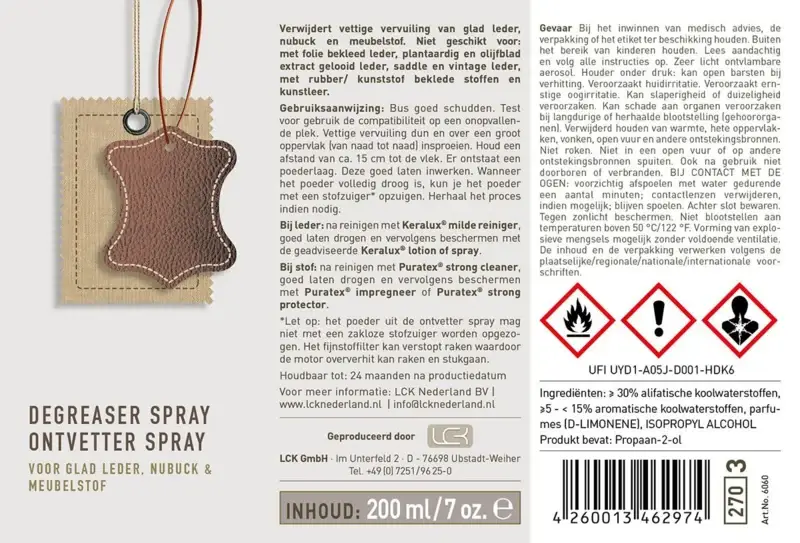 LCK Ontvetter spray / degreaser spray