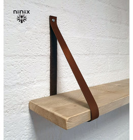 100% original 3,5cm width leather shelf support 2 pieces brown