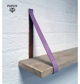 100% original 3,5cm width leather shelf support 2 pieces lavender