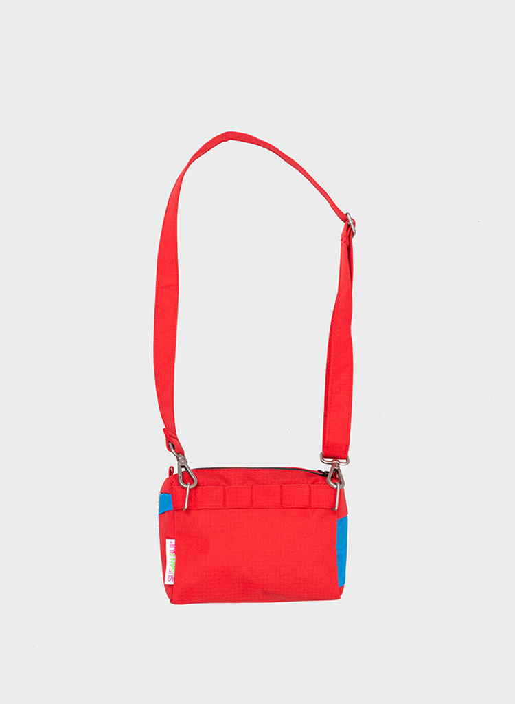 blue and red bag